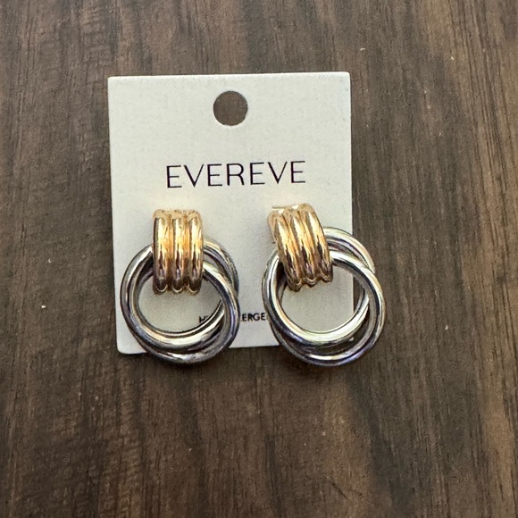Evereve Vesta knocker Gold and Silver Tone Hoop Earrings - Picture 2 of 11